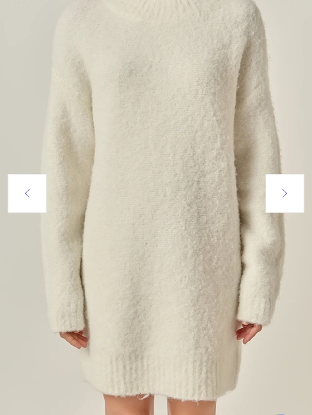 English Factory Cream Bouclé Sweater Dress